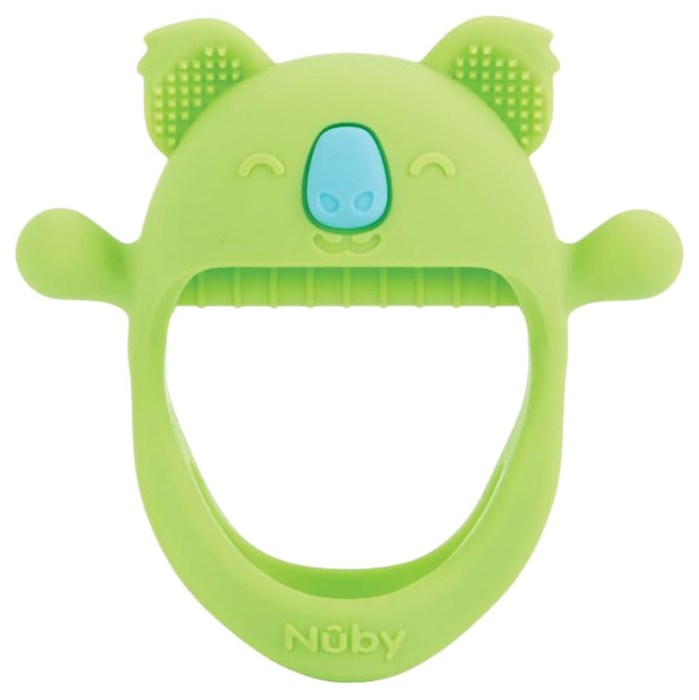 Mănuși de dentiție Nuby - Silicon | Jucărie de dentiție în formă de koala | Jucărie senzorială | 3+ luni