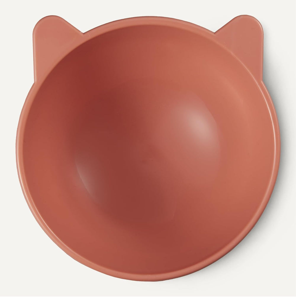 Boluri pentru hrană pentru pisici Amazon Basics, formă de ureche de pisică, pachet de 2, 13,2 × 13,2 × 11,4 cm, portocaliu și albastru