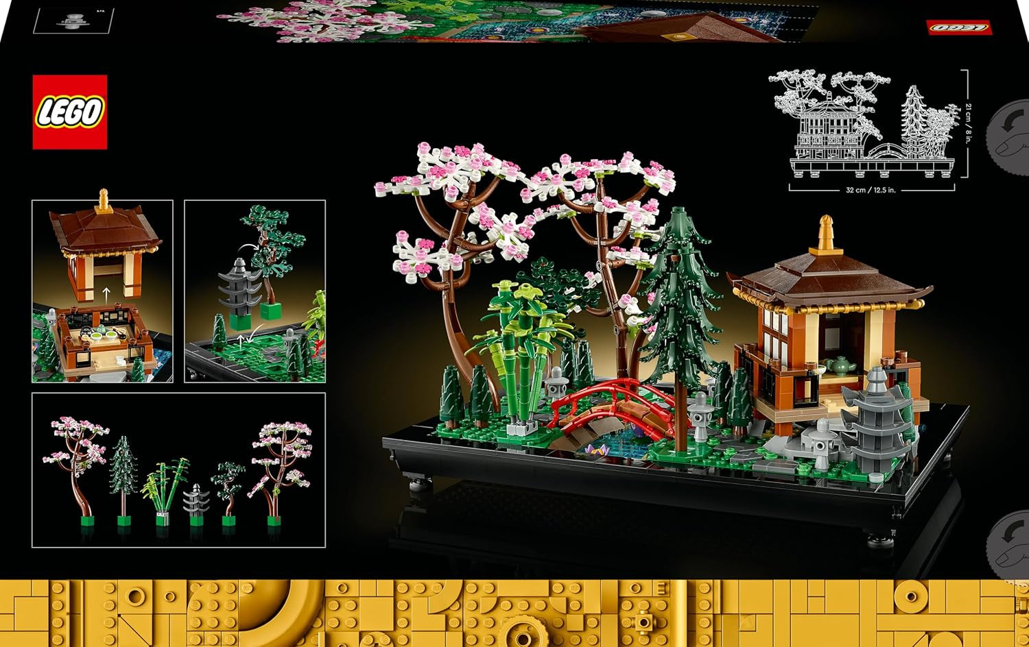LEGO Icons Garten der Stille - Modell zum Bauen und Ausstellen - Japanische Oase mit Pavillon, Brücke, Koi-Karpfen, Lotusblumen, Bäumen - DIY Deko - Geschenk für Frauen und Männer - 10315