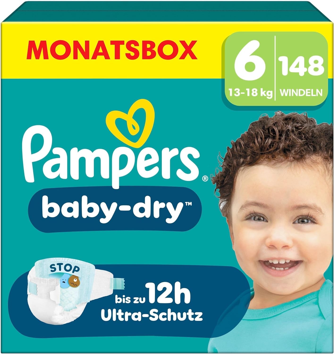 Scutece Pampers Baby-Dry mărimea 5, 174 de scutece, 11 kg - 16 kg, protecție împotriva scurgerilor de până la 100% și confort toată noaptea