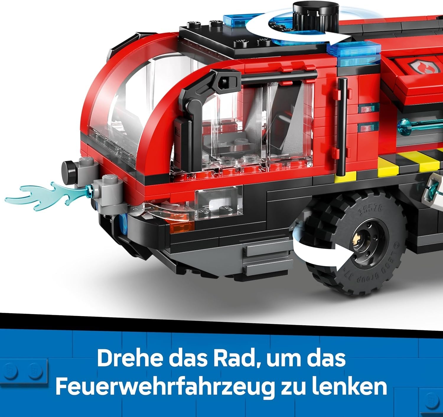 LEGO City Flughafenlöschfahrzeug - Spielzeug Einsatzfahrzeug - Modellbau mit 4 Feuerwehr Minifiguren - Geburtstagsgeschenk für Jungen ab 7 Jahren und Technikfans - 60499
