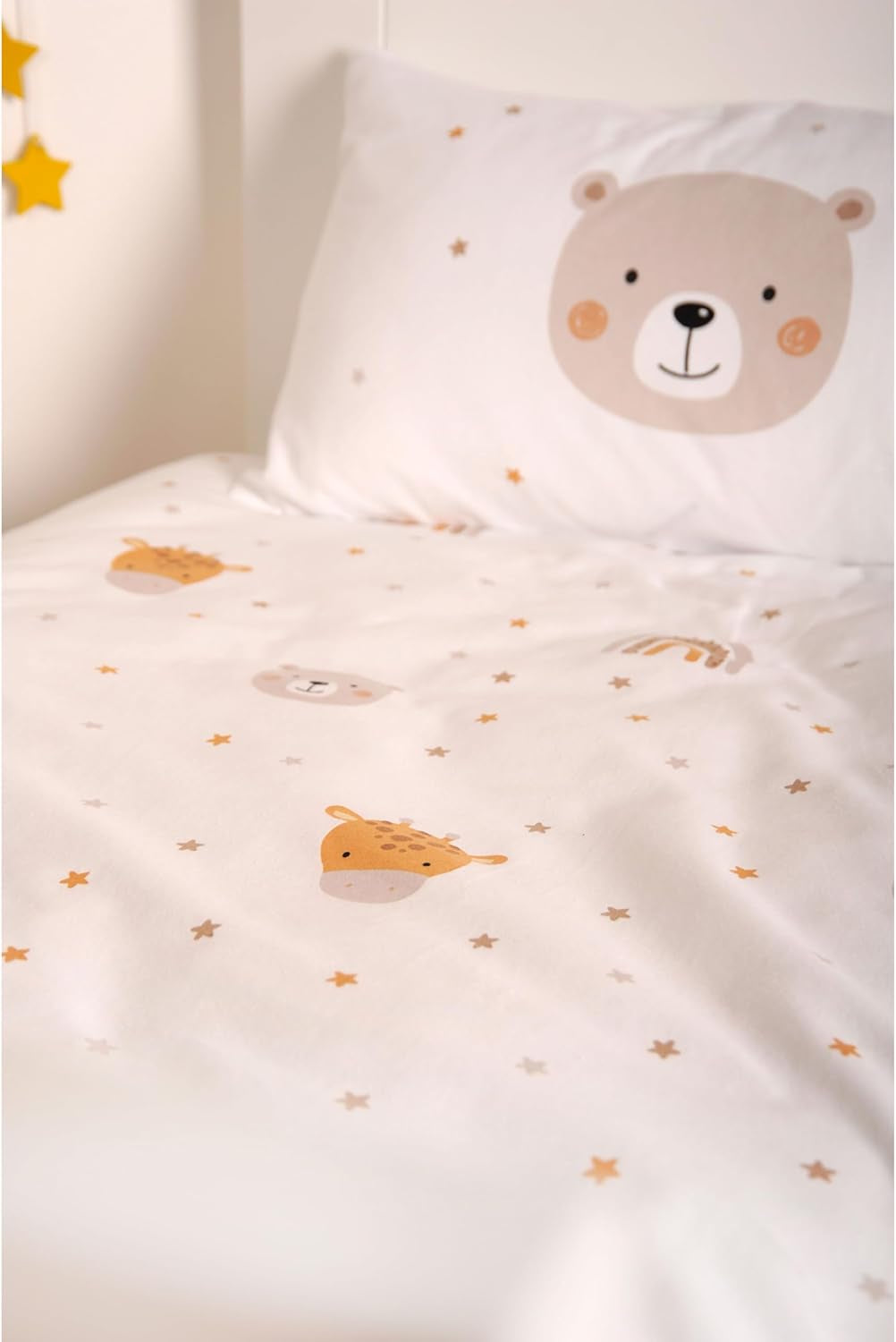 Herding Babybest Little Friends Winterbettwäsche, Kopfkissenbezug 40 X 60 Cm Mit Hoteleinschlag, Bettbezug 100 X 135Cm, Mit Reißverschluss, 100% Baumwolle/Flanell, Weiß, Twin Naty Shop