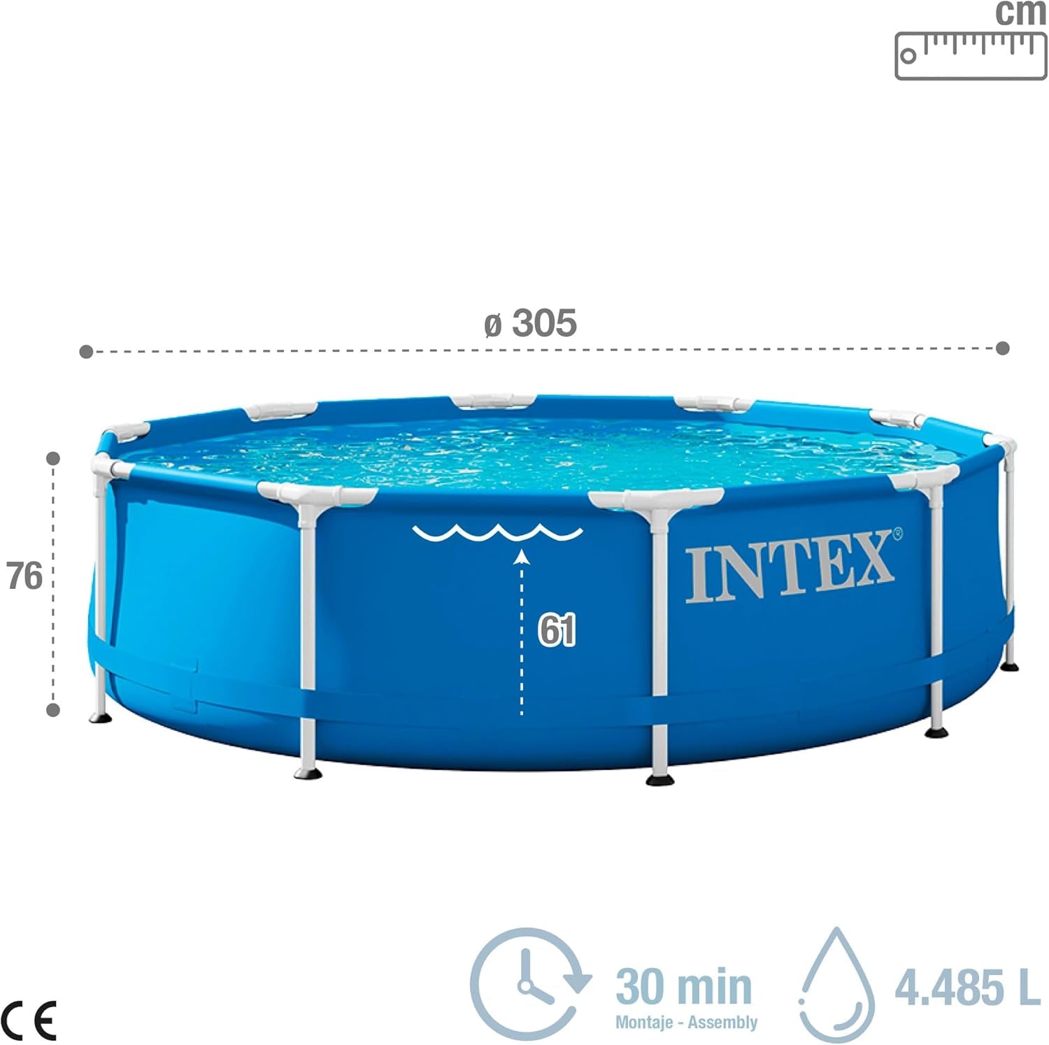 Piscină Intex cu cadru metalic - Piscină supraterană - Albastră - Ø 305 x 76 cm
