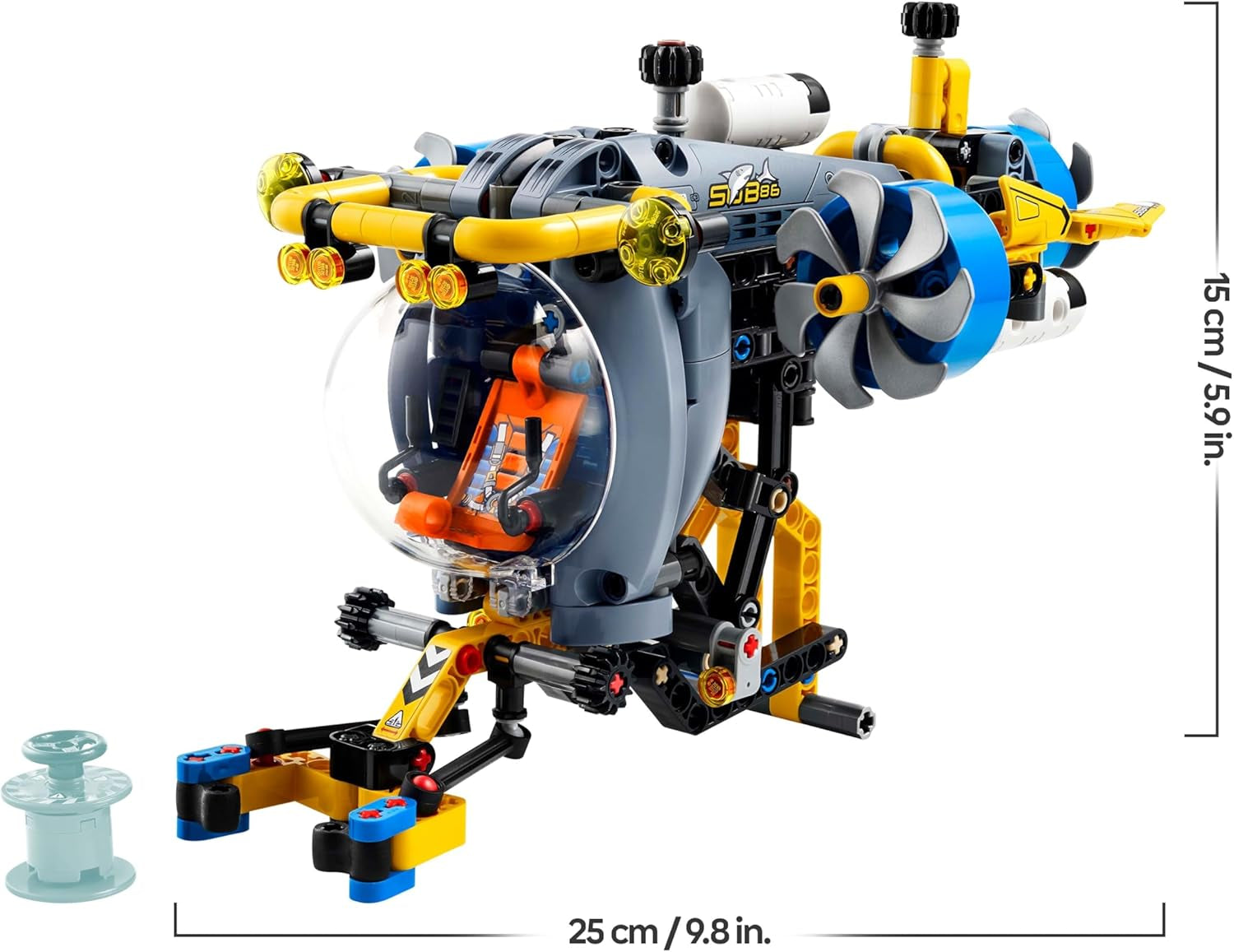 LEGO Technic Tiefseeforscher U-Boot Spielzeug, Bauspielzeug für Kinder, Jungen und Mädchen ab 9 Jahren, kreative Geschenkideen zum Geburtstag, baubares Fahrzeug, mit drehenden Propellern 42201