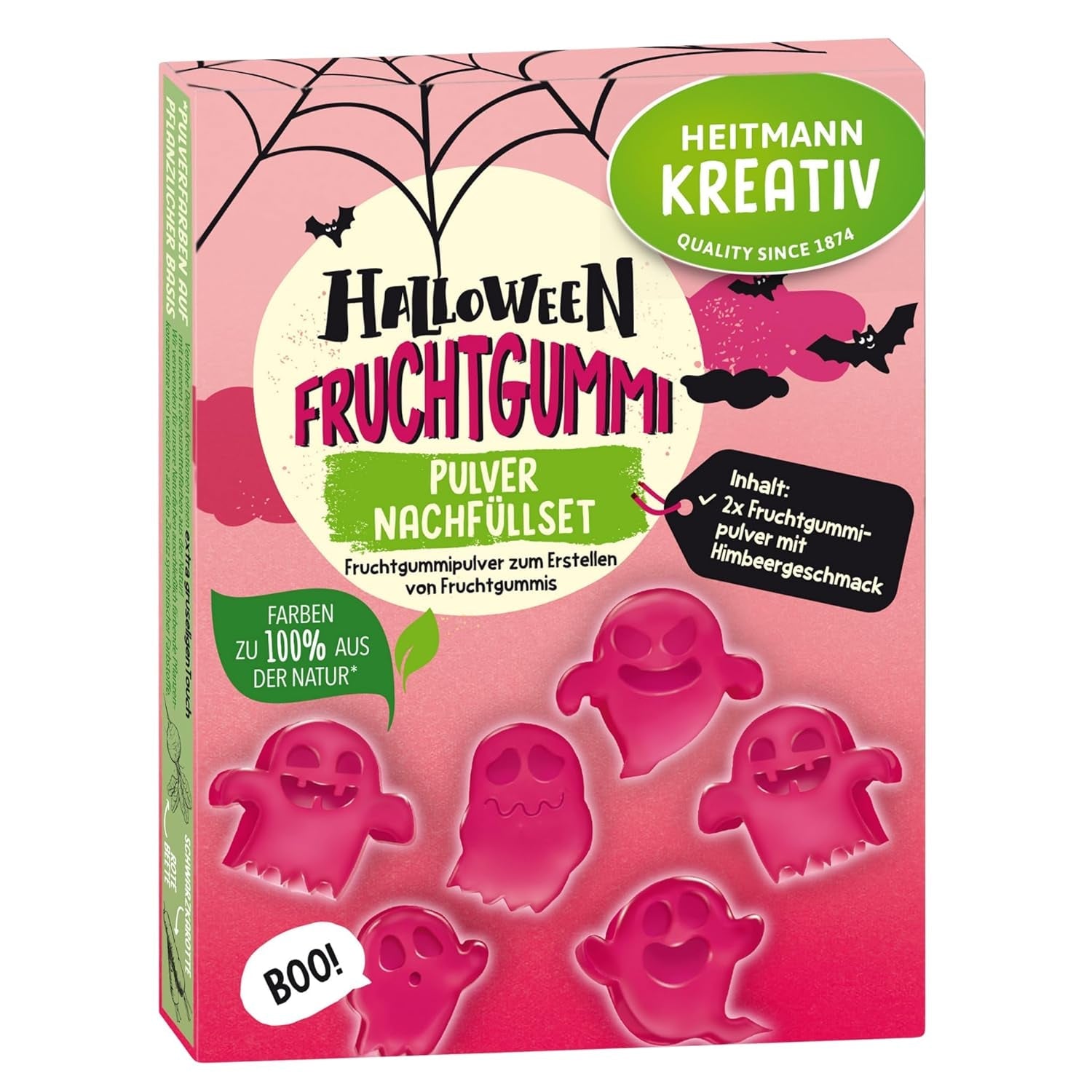 Set de rezervă pentru gumă de mestecat cu fructe de Halloween HEITMANN KREATIV - aromă de zmeură