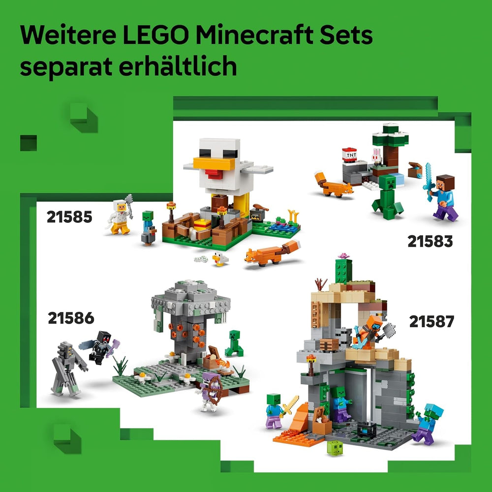 LEGO Minecraft Reise durch Nether und Endportal - Kinder Spielzeug mit Helden, Enderman und Baby Hoglin Figuren - Set mit Minecraft Figur - Gamer Geschenk für Jungen und Mädchen ab 7 Jahren - 21584
