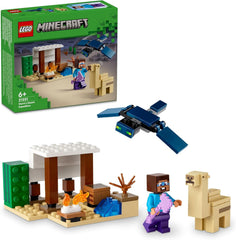 LEGO Minecraft Steves Wüstenexpedition - Spielzeughaus mit 3 Figuren - Spielzeug mit Minifiguren von Steve, Werkbank & verzauberte Axt - Gamer Geschenk für Jungen & Mädchen ab 6 Jahren - 21251