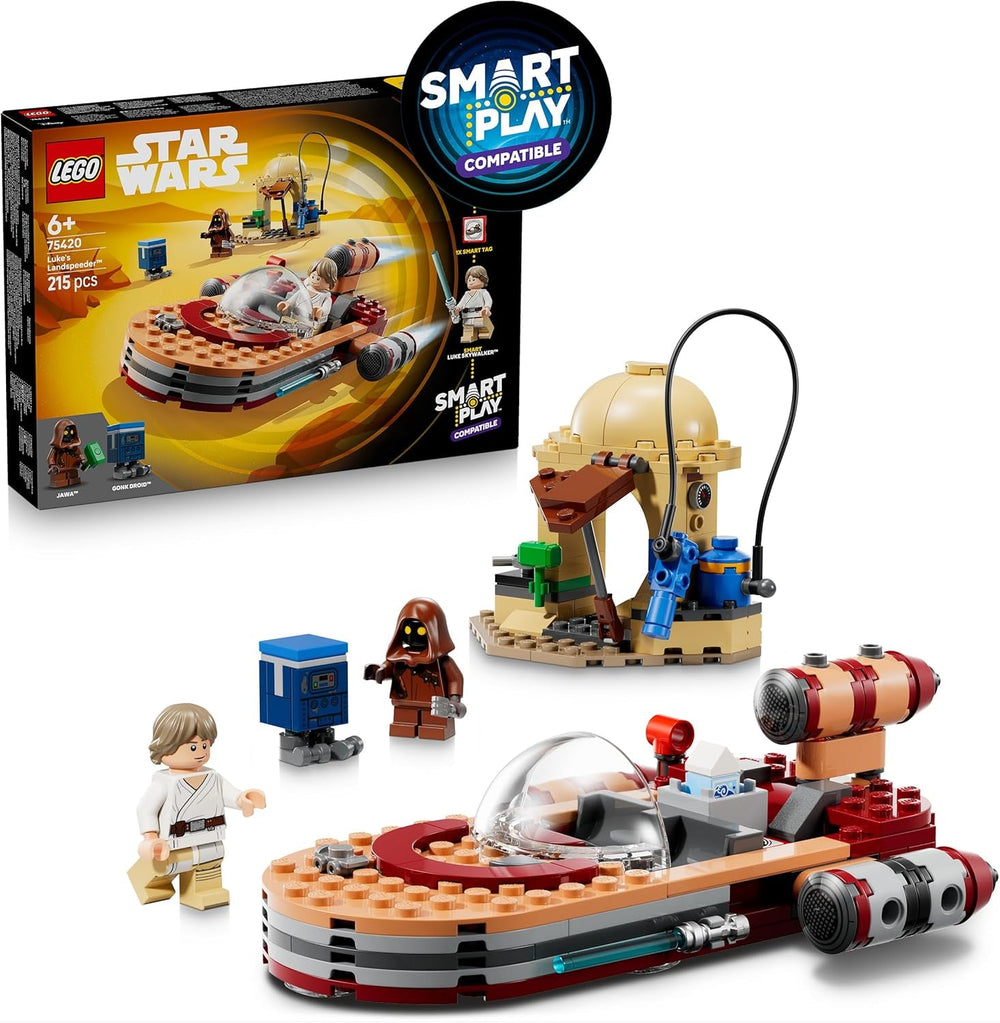 LEGO Star Wars 75420 SMART Play: Lukes Landspeeder - Kompatibles Interaktives Spielzeug inkl. SMART Tag und Luke Skywalker Minifigur - Geschenkidee für Jungen, Mädchen & Erwachsene Fans ab 6 Jahren