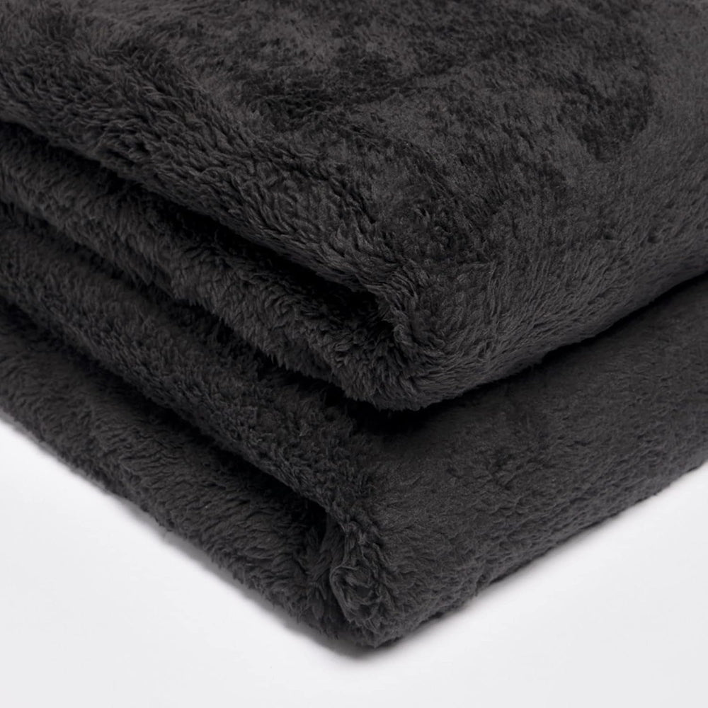 Brentford's Teddy Fleece Blanket, Pătură mare pentru pat, plușată, super moale, caldă, pentru canapea, pat, cuvertură de pat, negru - 150 X 200 Cm Paturi si Cuverturi Besuche den Brentfords-Store