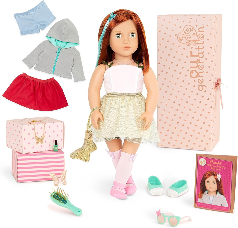 Our Generation - Stella - 46 cm Starry Fashion Starter Puppe - Blondes Haar und helle, himmelblaue Augen - 3 Outfits & Styling-Accessoires in Geschenkbox - Spielzeug für Kinder ab 3 Jahren
