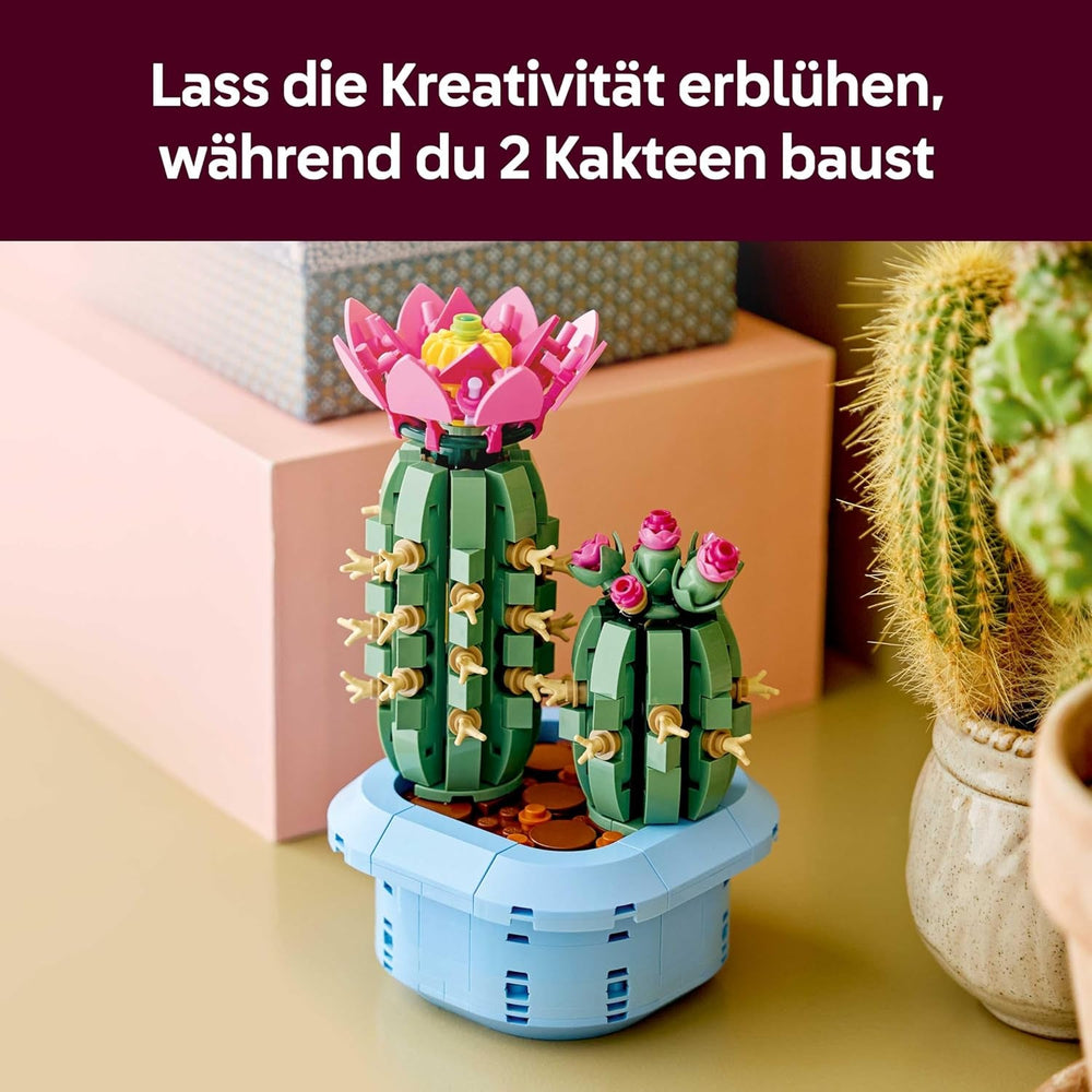 LEGO Botanicals Blühender Kaktus - Set mit Kunstpflanze mit 2 Kakteen & künstlichen Blüten - DIY Deko - Geschenkidee zum Geburtstag für Mädchen ab 9 Jahren & Erwachsene Pflanzenliebhaber - 11509