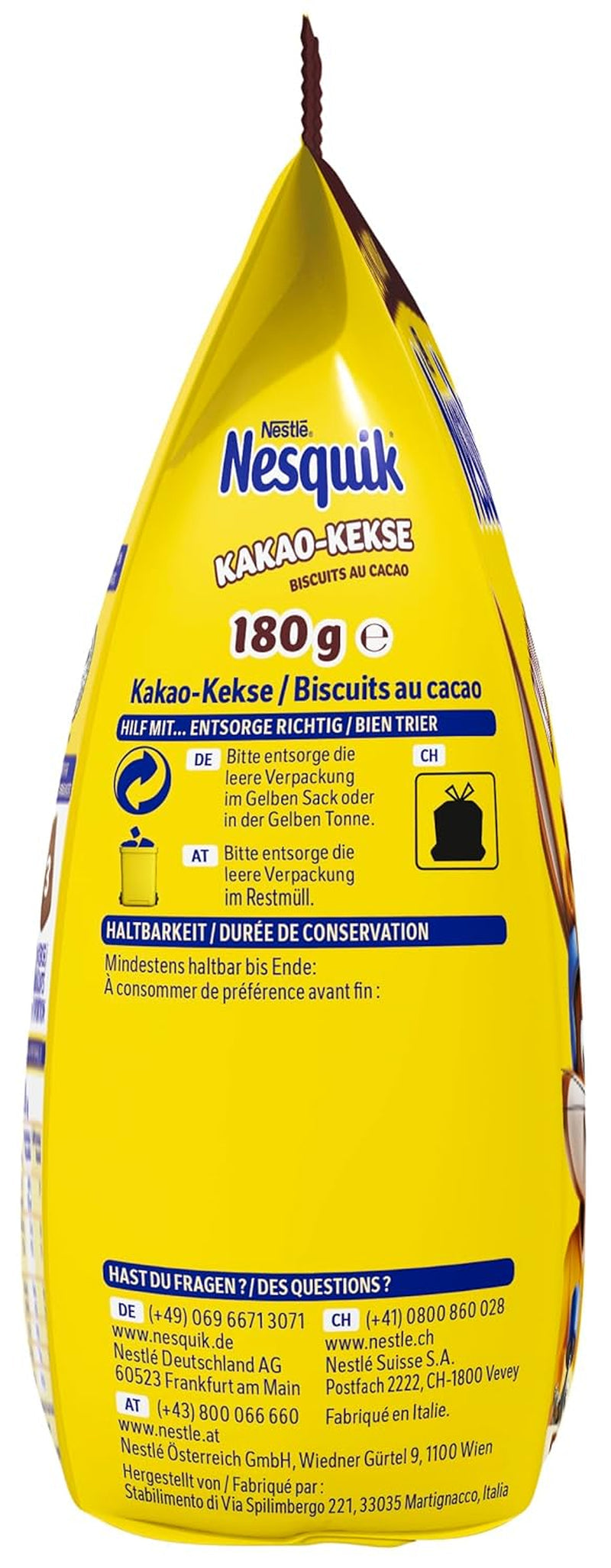 Biscuiți Nestlé cu cacao, 1 pachet (1 x 180 g)