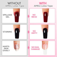 AIMEILI Latex Peel off Tape Nagellack Korrektor Hautschutz Fingerschutz Für Nail Art Palisade Geruchlos Weiß 15Ml