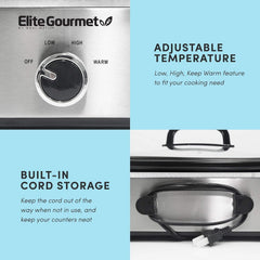 MST-5240SS Slow cooker, 3,3 litri, Oțel inoxidabil Slow Cooker Naty Shop