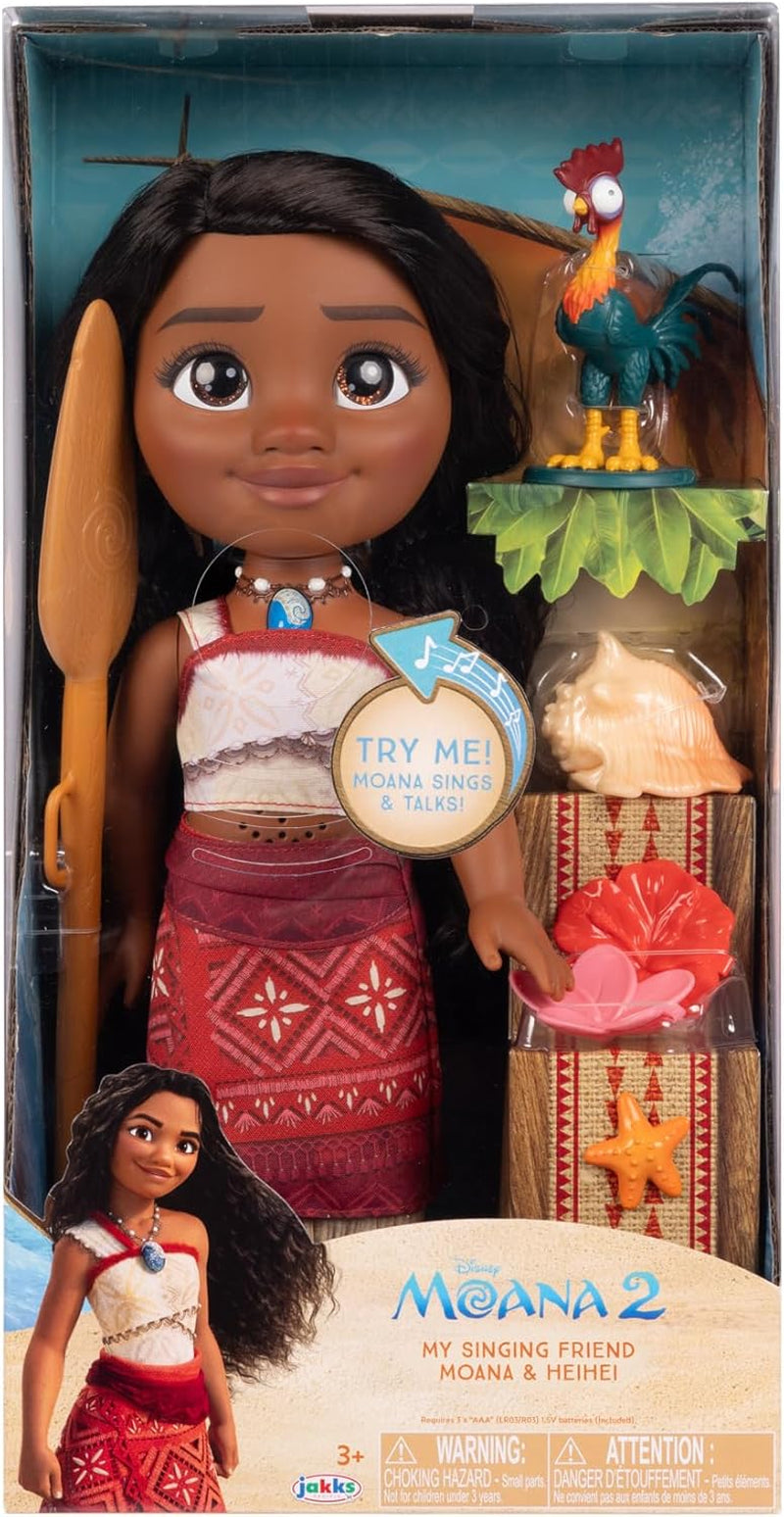 Disney - Vaiana 2 – Singende Puppe Vaiana, beweglich - Größe 35 cm – polynesisches Outfit – Frisierbares Haar – Spielzeug für Mädchen ab 3 Jahren