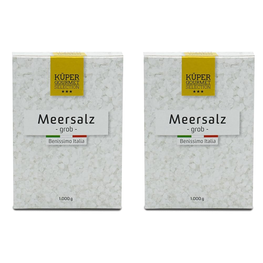 Küper Selection Meersalz - 1000g grobes Salz zum Würzen und Verfeinern - ohne Zusätze oder chemische Nachbehandlung