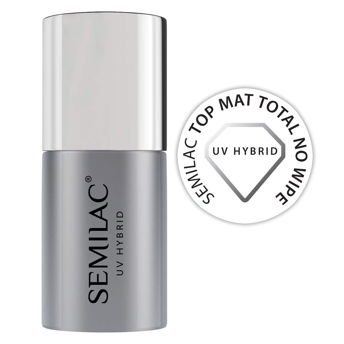 Lac de unghii Semilac Top Coat 7 ml, inovator, UV/LED, pentru ojă hibridă, finisaj lucios, protejează, transparent
