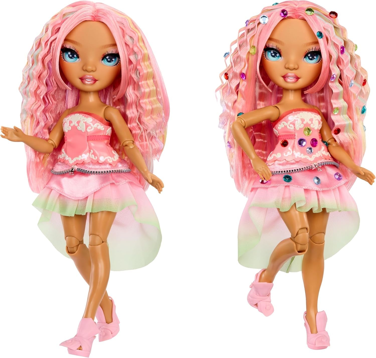 Rainbow High Be Dazzling – Adeline Rose – Rosa 28 cm Modepuppe mit Verzierungswerkzeug, Funkelnden Schmucksteinen und Styling-Accessoires