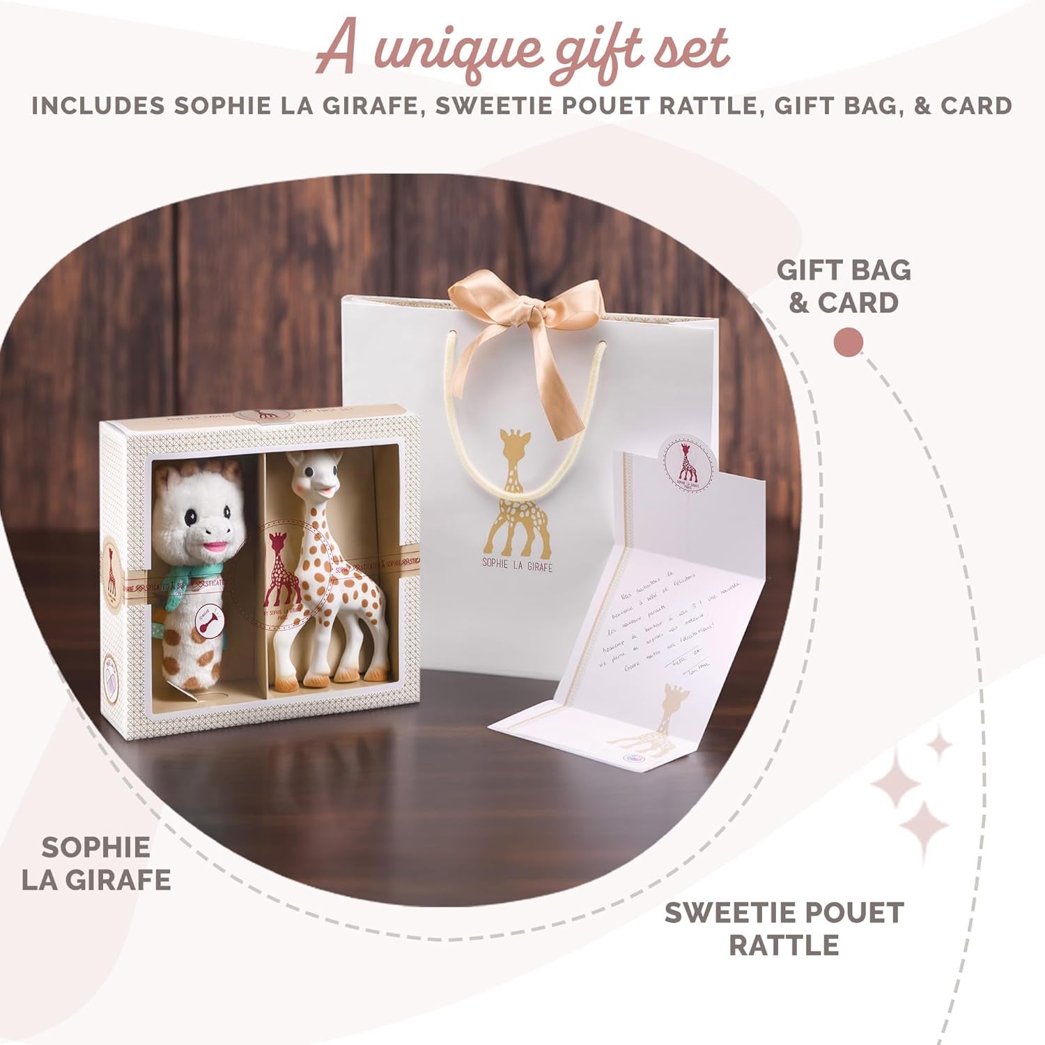 Sophie girafa set cadou de naștere Sophiesticated zornăitor pouet 00012 Jucarii Bebe Naty Shop