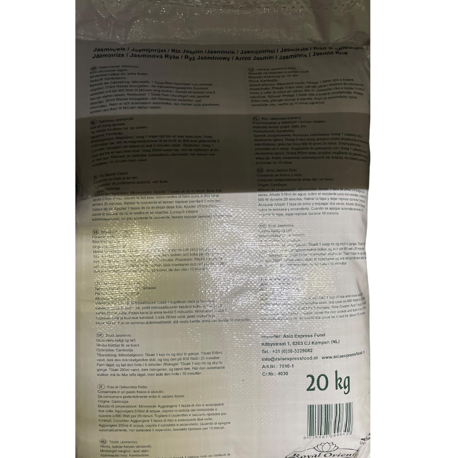 Royal Orient - Orez Jasmine - (1 X 20 KG)
