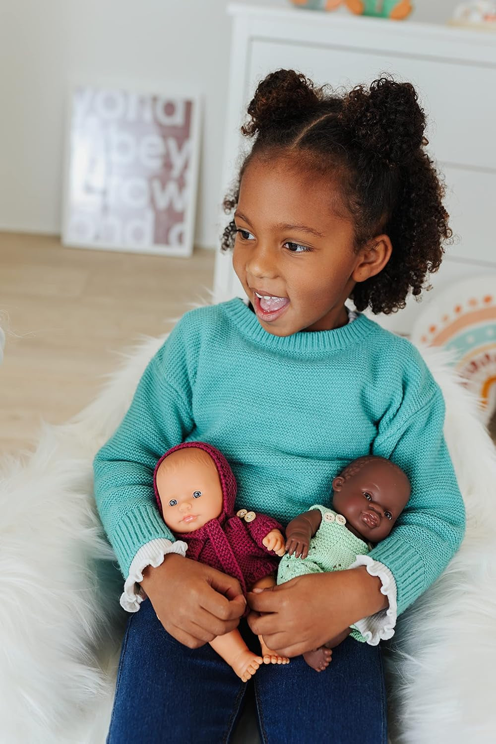 Miniland Babypuppe afrikanisches Mädchen 21cm-31144