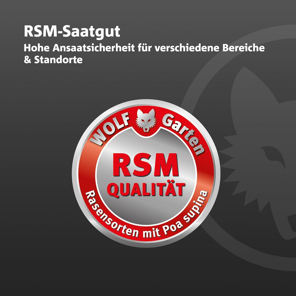 Wolf-Garten Trocken-Rasen PREMIUM L-TP 100 (Für 100 M², Hohe Dichte Mit Ca. 70.000 Trieben/M2, Sehr Gute Hitze- Und Trockenverträglichkeit, Widerstandsfähig Gegen Frost, 3 Kg Faltschachtel) 3824641