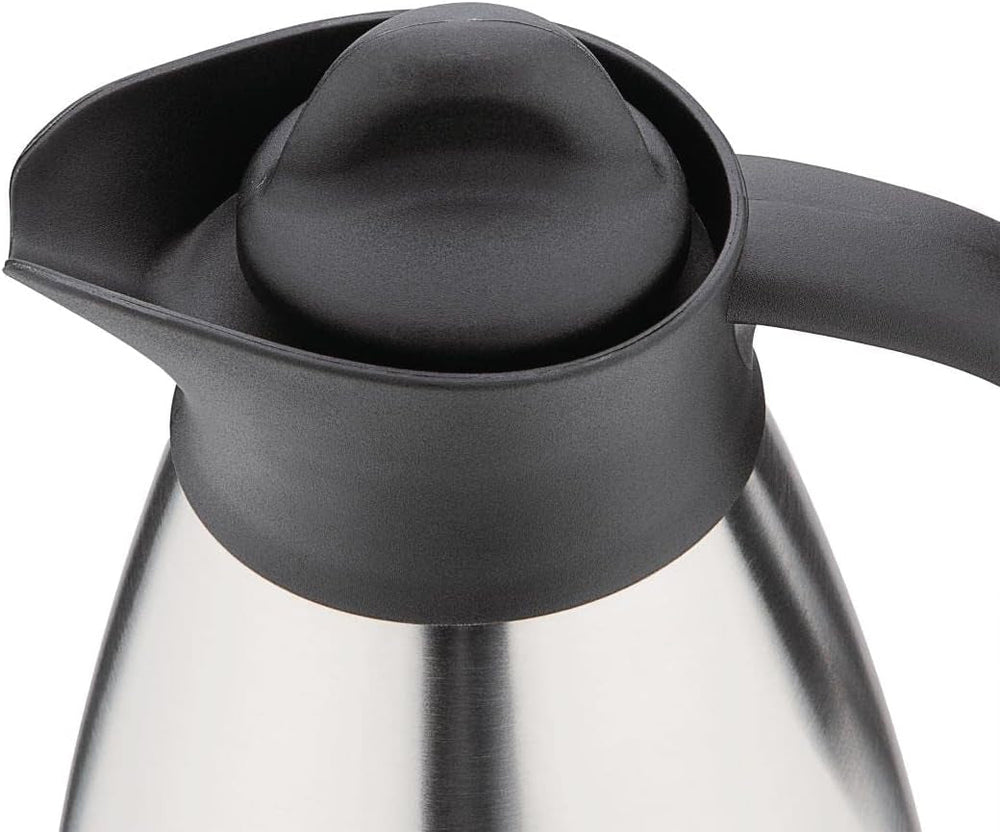 Cană de lapte vidată Olympia cu capac cu filet, 500 ml/17 oz, oțel inoxidabil cu capac negru, imprimeu cu lapte pe lateral, stații de bufet pentru ceai și cafea, CL371