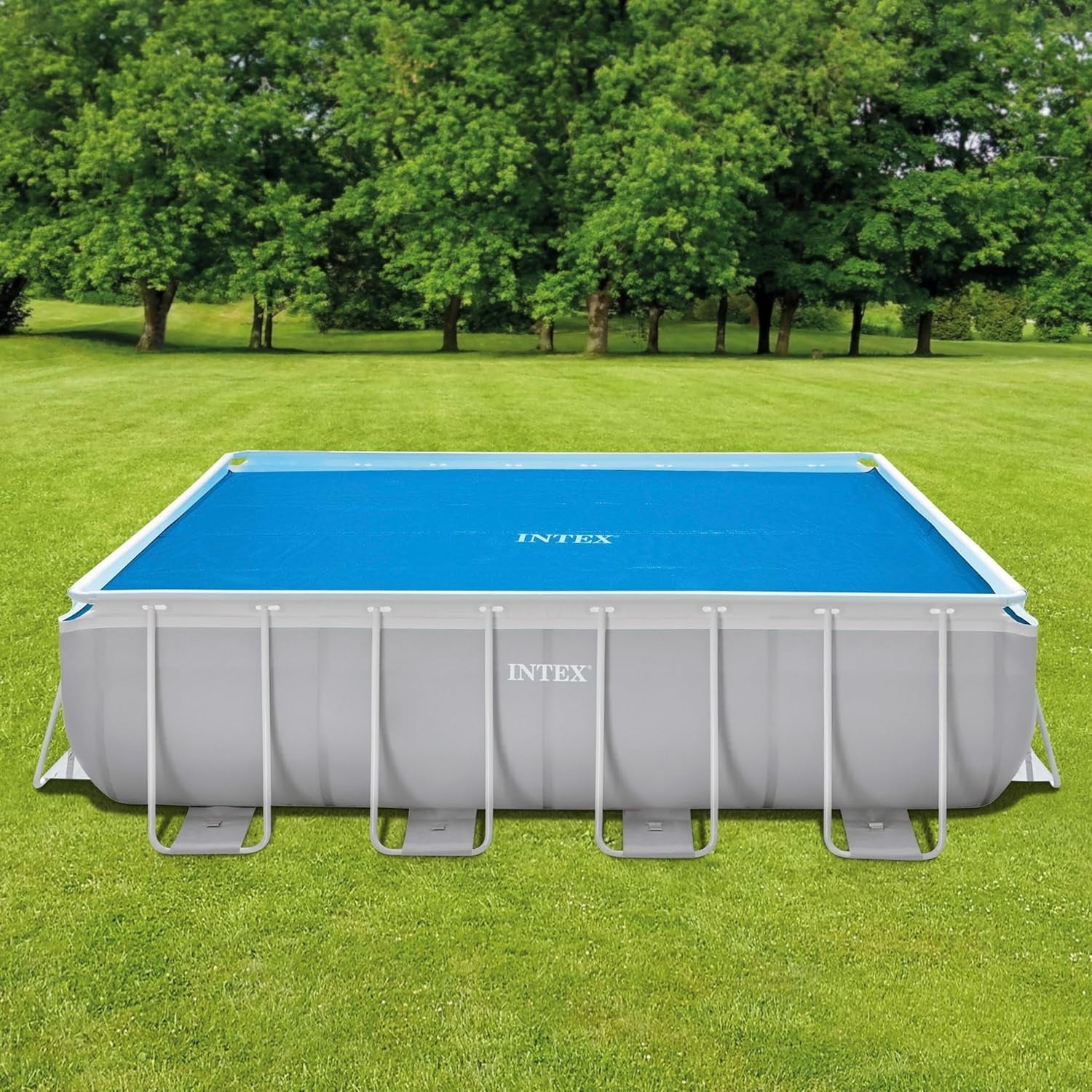 Husă solară Intex pentru saltea dreptunghiulară Ultra Frame 488 x 244 cm, grosime 160 microni, dimensiuni fabricate: 476 x 234 cm, 28029 Albastră