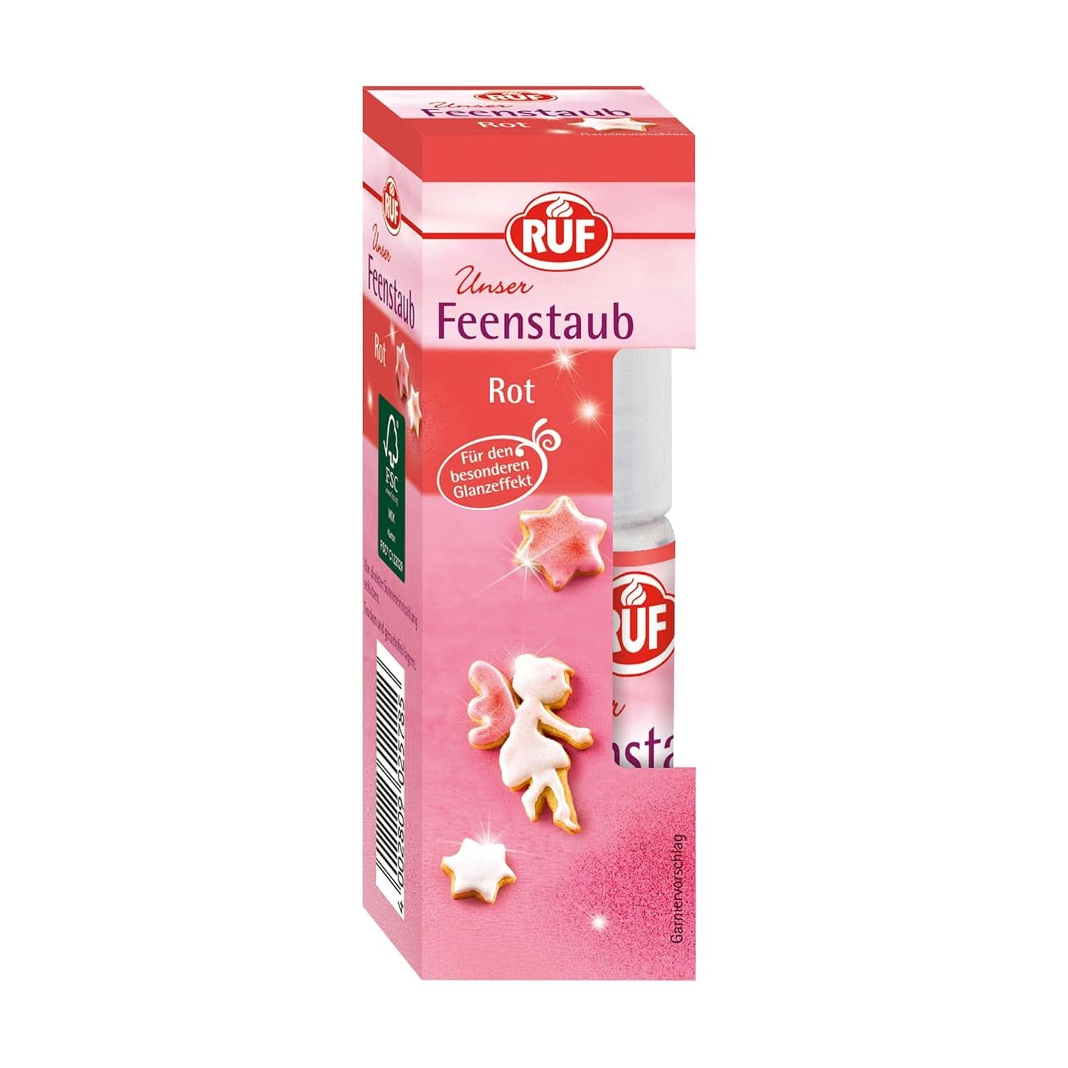 RUF Fairy Dust, praf de sclipici comestibil într-o sticlă cu pompă pentru pulverizare, 10 grame Sprinkles Naty Shop Roz 10 grame