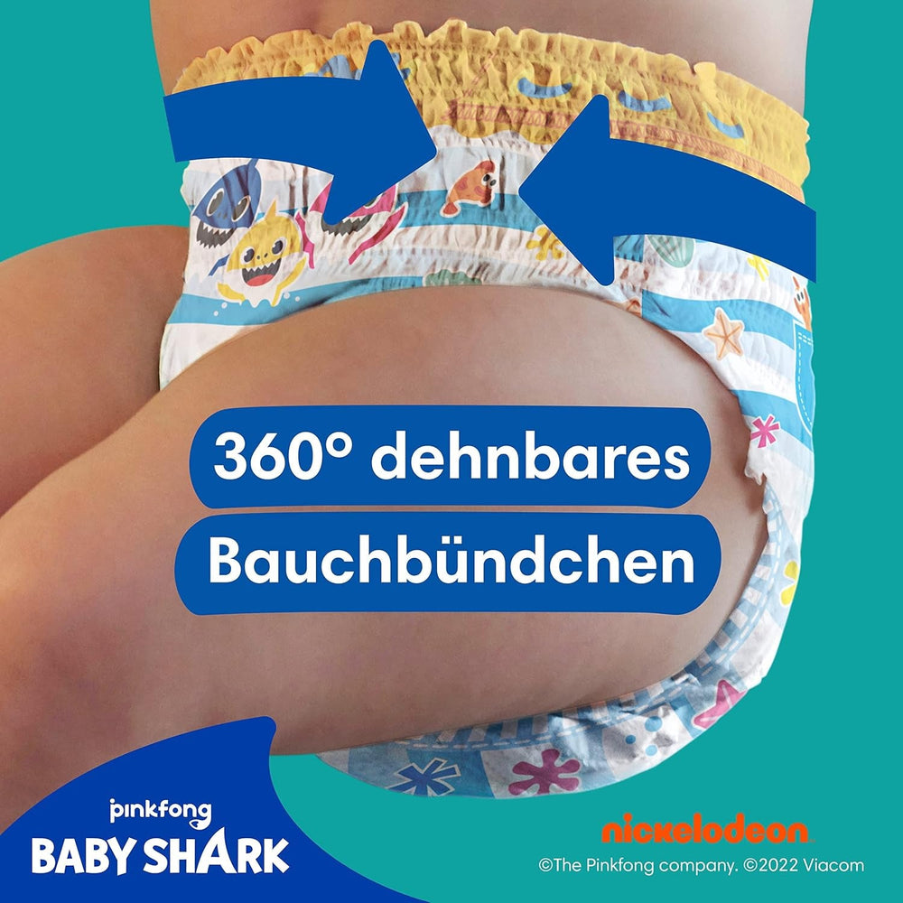 Scutece de înot de unică folosință Pampers Splashers Baby Shark Limited Edition 4-5, 11, 9kg-15kg, pentru protecție sigură în apă