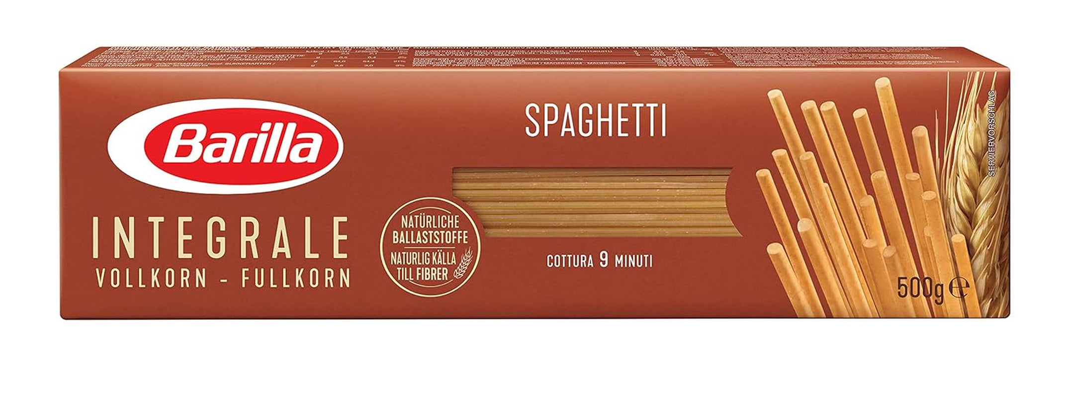 Barilla Pasta Integrale Fusilli – Paste integrale din griș cu fibre naturale, 500 g