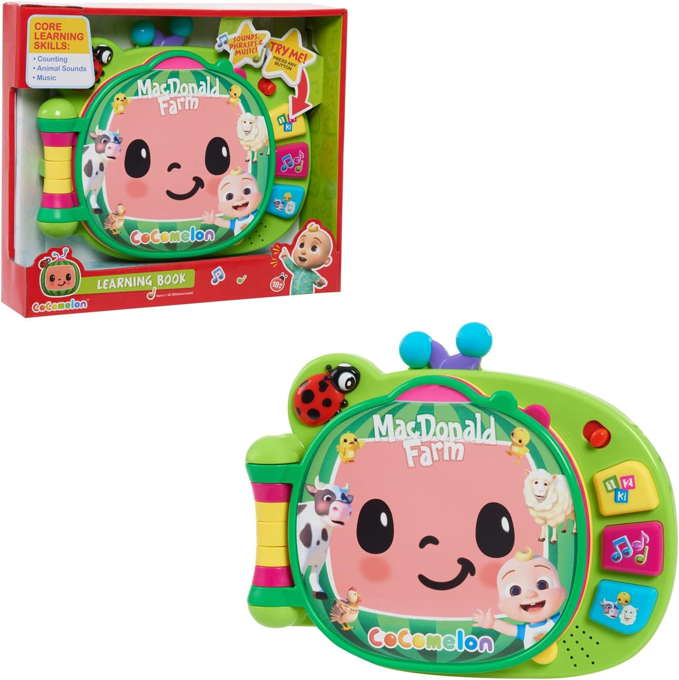CoComelon , carte de învățare J.J, funcții de învățare și electronice, jucărie pentru copii de la 18 luni, CCM10 (versiune franceză) Jucarii Bebe Naty Shop