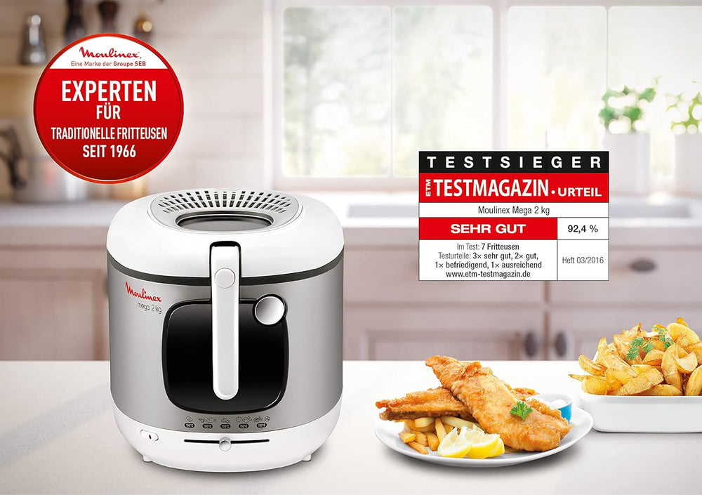 Friteuză AM4800 Mega 2Kg, friteuză cu ulei, filtru miros, 1800 W Electrocasnice Naty Shop