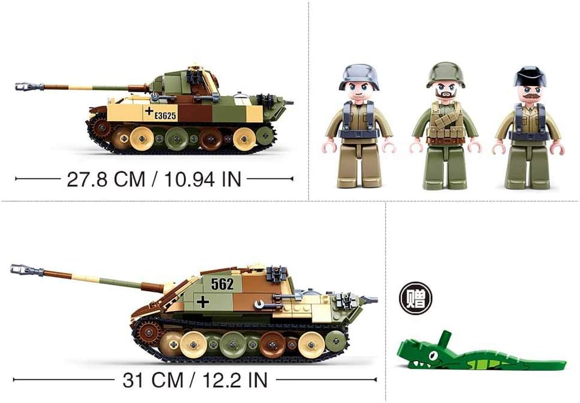 Sluban Klemmbausteine WWII - Mittlerer Deutscher Panzer [M38-B0859], Spielset, Klemmbausteine, Soldaten, mit Spielfigur, Army WWII, bunt, SL95719