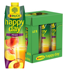 Rauch Happy Day Peach | Din fructe coapte la soare | 6 x 1 litru, Tetra Prisma Bauturi fara alcool Naty Shop