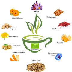VITSTORM® Slim Tea Cardamom – Ceai Yerba Mate BIO – Cură de detoxifiere și ceai diuretic – 100G