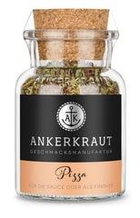 Ankerkraut Pizza, für original italienischen Geschmack, wie aus dem Steinofen, auch für Pasta, Tomate-Mozzarella und viele weitere Gerichte, 45 g im Korkenglas