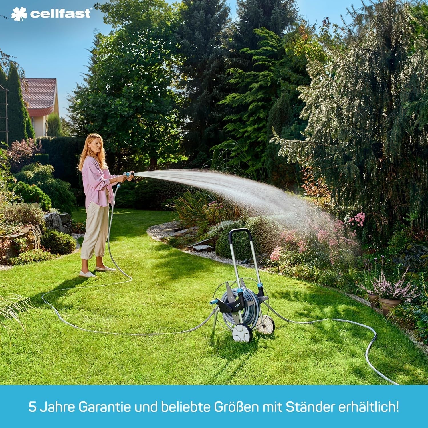 Furtun de grădină CELLFAST, 3,4 inch, furtun de apă cu 3 straturi, pentru grădină, furtun de irigații flexibil cu armare din fire durabile, rezistent la UV, anti-alge, 25 bar, 50 de metri și mai mult