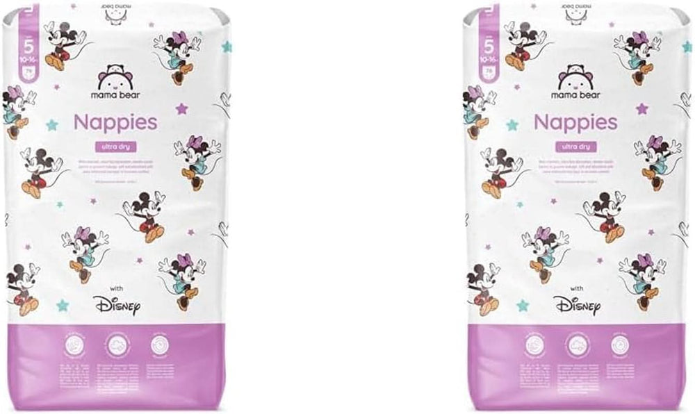 Scutece Mama Bear Disney Ultra Dry mărimea 4 (8-14 kg), alb, 84 bucăți (1 pachet) Naty Shop Mărimea 5 (10-16 kg) (pachet de 2) Pachet individual