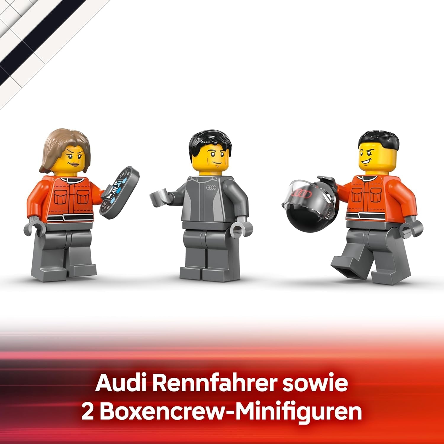 LEGO City F1 Truck mit Audi F1 Rennwagen - Spielzeug Modellbau mit 3 Minifiguren und Fahrzeug Hebefunktion - Geschenkidee für Jungen ab 7 Jahren und Motorsportfans - 60493