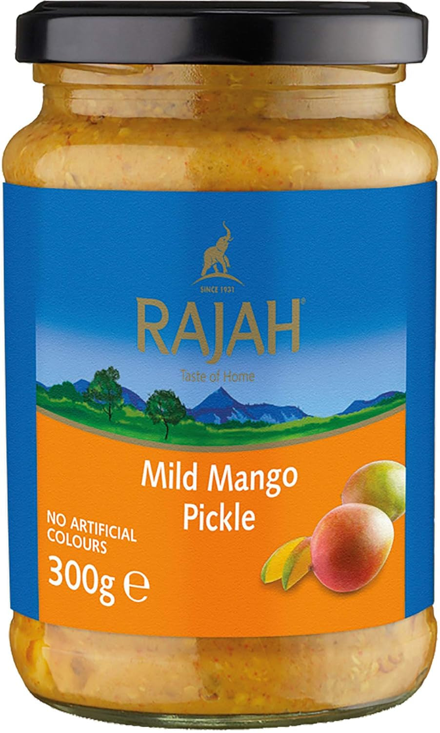 Rajah Mild Lime Pickle – Mild eingelegte Limetten – Ideal als Begleitung zu Curry, Fleisch, Käse, Poppadums & Vorspeisen – 1 x 300 g