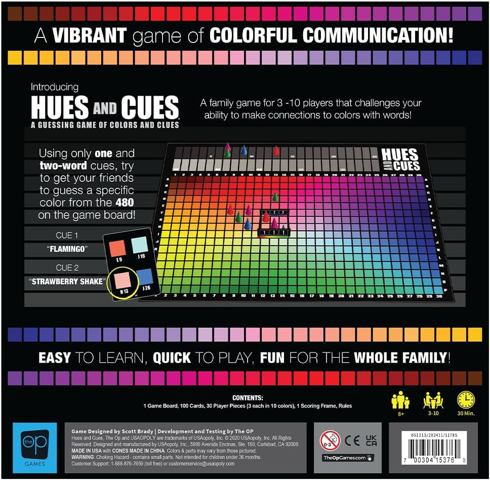 Hues and Cues – Joc de societate pentru seri de jocuri în familie – Joc de petrecere – The OP – Pentru 3-10 jucători – Versiune în limba engleză