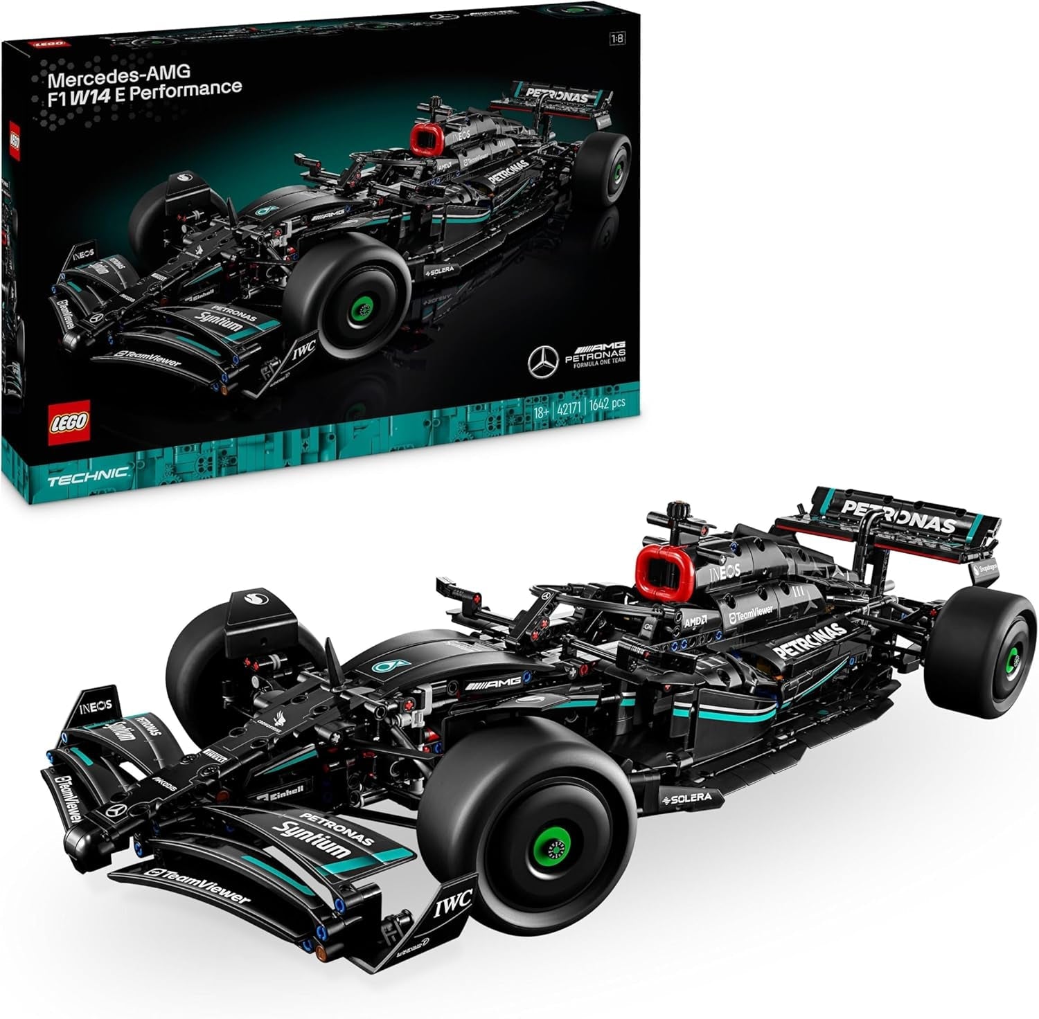 LEGO Technic Mercedes-AMG F1 W14 E Performance Set für Erwachsene, Maßstabsgetreuer Rennwagen Modellbausatz, Sammlerstücke für Zuhause oder Büro, Formel 1 Geschenke für Männer, Frauen 42171