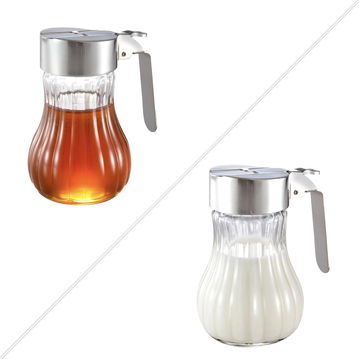 Cană pentru frișcă/miere Tescoma CLASSIC 250 ml, oțel inoxidabil și sticlă robustă, ideală pentru casă și catering, durabilă și funcțională
