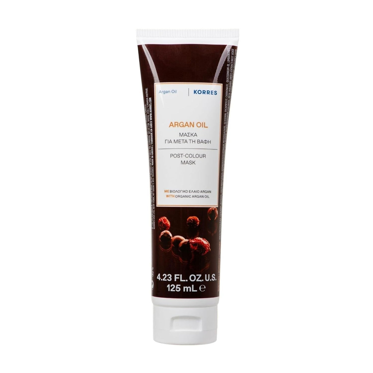Mască de păr KORRES ARGAN OIL, mască hrănitoare cu ulei de argan, unt de shea și proteine de grâu, ideală pentru părul vopsit, vegan,125 ml Masca de par Naty Shop Titlu implicit