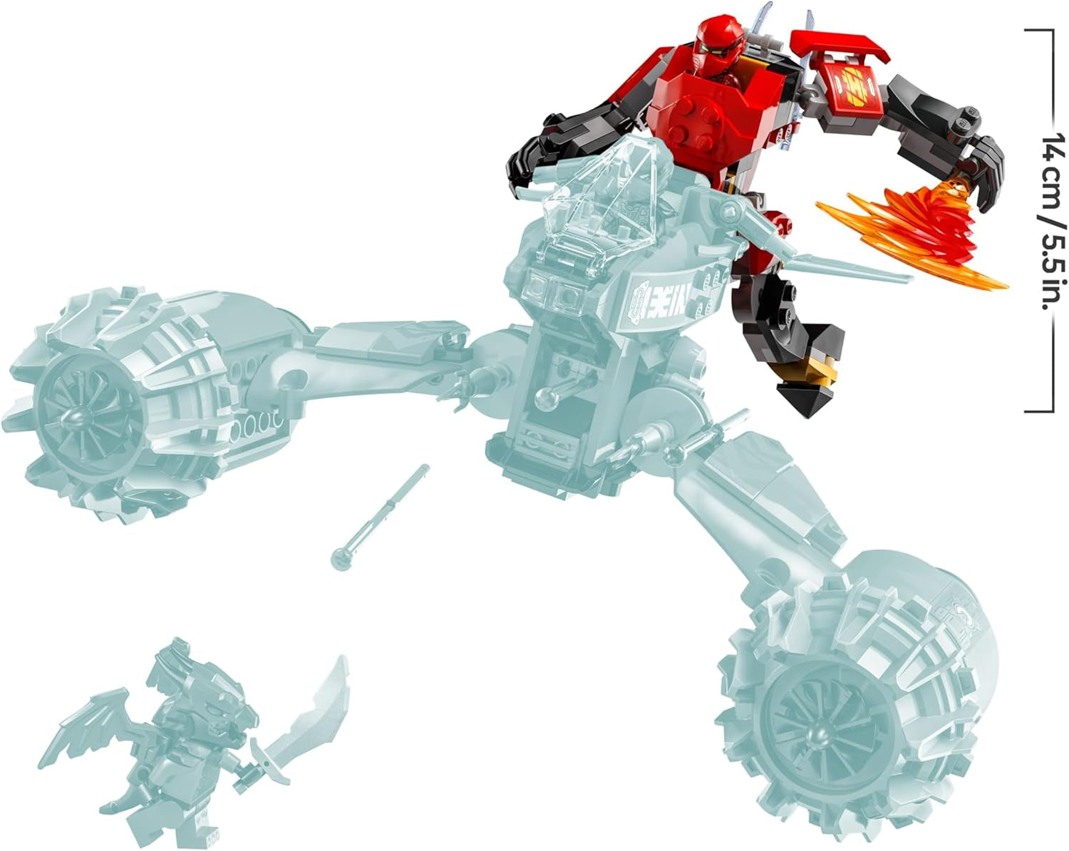 LEGO NINJAGO Kais Sturmreiter-Mech - Fliegendes Motorrad Spielzeug mit 3 Minifiguren - Mech mit beweglichem Kopf, Armen und Beinen - Bauspielzeug - Geschenk für Jungen & Mädchen ab 7 Jahren 71830