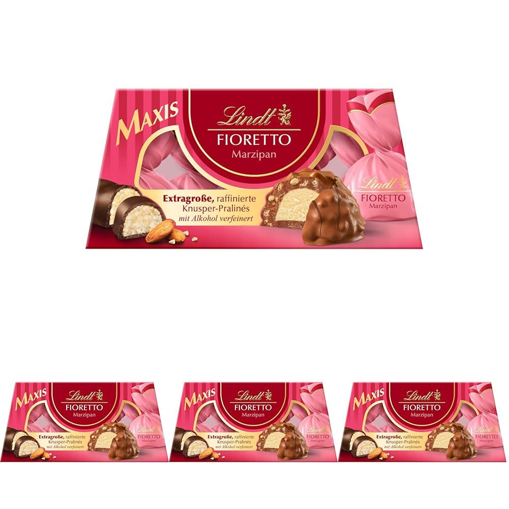 Lindt Chocolate | Set cadou FIORETTO Zabaione | 138g | 6 praline de ciocolată cu lapte cu umplutură de trufe Zabaione și topping crocant, conținând alcool | Cadou de ciocolată