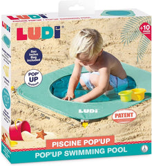 LUDI - Piscină pliabilă - Pentru plajă - Piscină portabilă pentru copii mici - Geantă de transport și cleme de fixare - Ușor de instalat și depozitat - De la 10 luni, Turcoaz