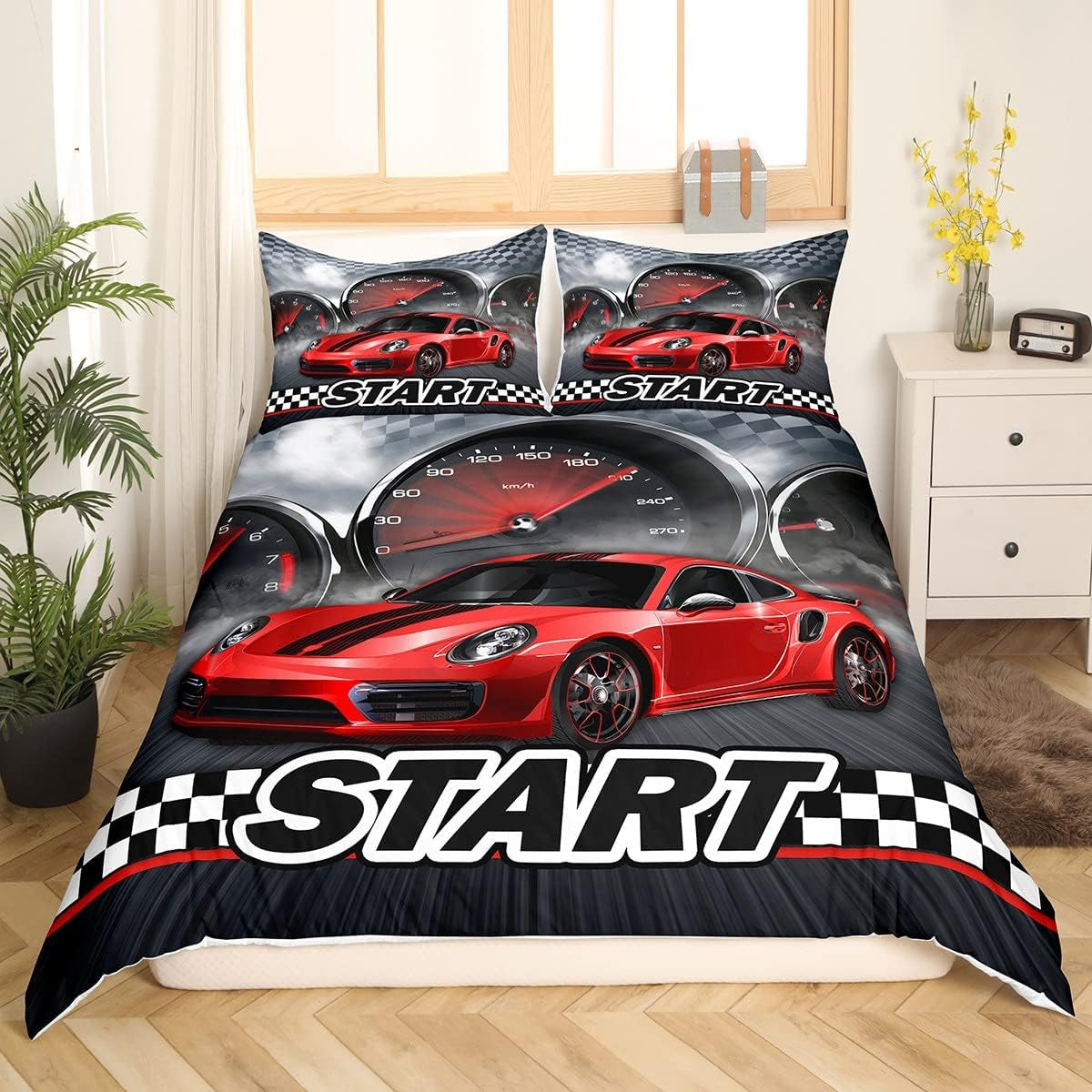 Jungen Cartoon Auto Bettwäsche Set 135X200,Kinder Bau Fahrzeuge Tröster Abdeckung Für Kind Kleinkind Teens,Dinosaurier Bettbezug,Traktor Maschinerie Bagger Bettdecke Abdeckung,Lkw Autos Bettwäsche Naty Shop Multi 7 220*240+80*80*2