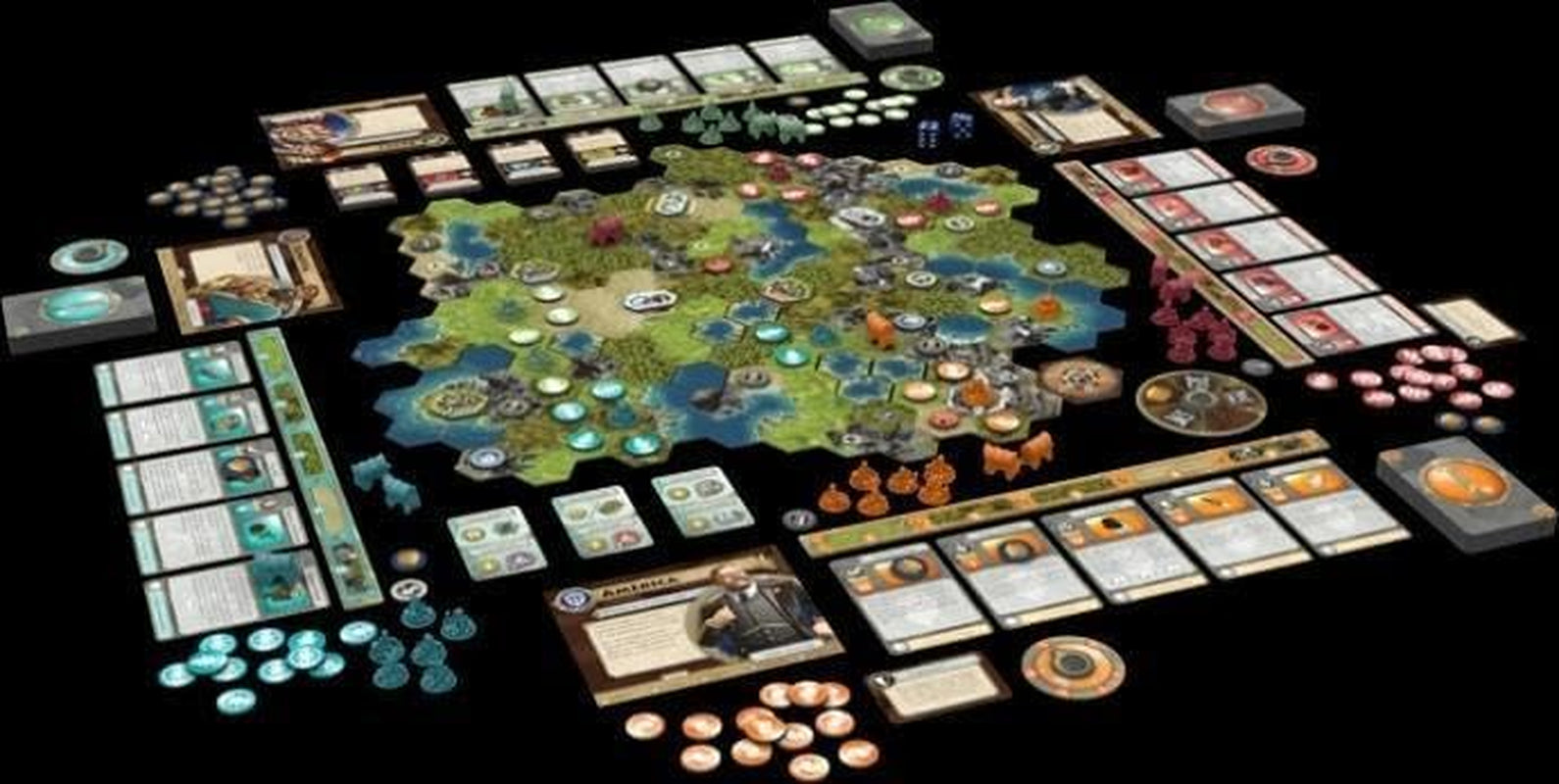 Fantasy Flight Games, Civilization: A New Age, Joc de bază, Joc pentru experți, Joc de societate, 2-4 jucători, Vârste 14+, 120+ minute, Germană